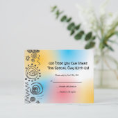 Carte de réponse de l'Invitation du Bat mitzvah du (Debout devant)