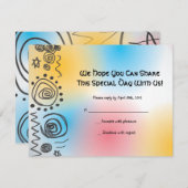 Carte de réponse de l'Invitation du Bat mitzvah du (Devant / Derrière)