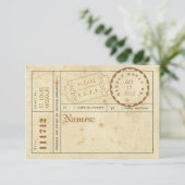 Carte de réponse de l'onglet Billets vintages (Debout devant)