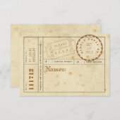 Carte de réponse de l'onglet Billets vintages (Devant / Derrière)