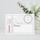 Carte de réponse de l'onglet de billet moderne (Debout devant)