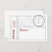 Carte de réponse de l'onglet de billet moderne (Devant / Derrière)