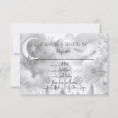 Carte de réponse de lune céleste noire et blanche (Dos)