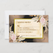 Carte de réponse de luxe Boho noir et or (Devant)