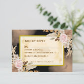 Carte de réponse de luxe Boho noir et or (Debout devant)