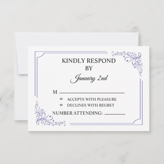 Carte de réponse de mariage (Devant)