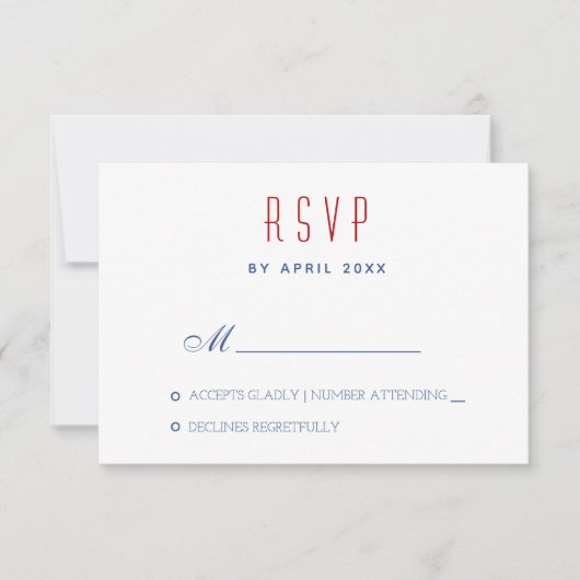 Carte de réponse de mariage à adresse de retour mi (Devant)