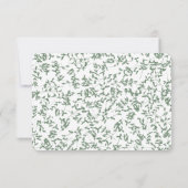 Carte de réponse de mariage à bordure de vigne de (Dos)