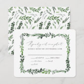 Carte de réponse de mariage à cadre géométrique do (Devant / Derrière)