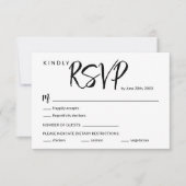 Carte de réponse de mariage à calligraphie à bross (Devant)