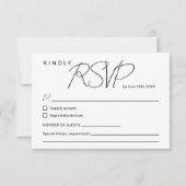 Carte de réponse de mariage à calligraphie élégant (Devant)