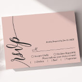 Carte de réponse de mariage à calligraphie élégant