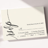 Carte de réponse de mariage à calligraphie élégant