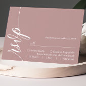 Carte de réponse de mariage à calligraphie élégant