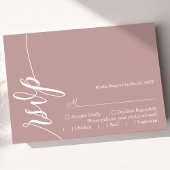 Carte de réponse de mariage à calligraphie élégant