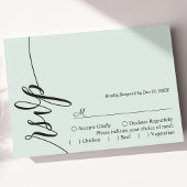 Carte de réponse de mariage à calligraphie élégant
