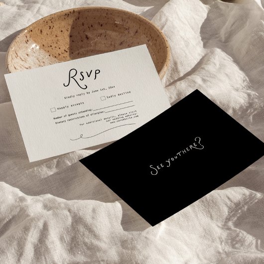 Carte de réponse de mariage à calligraphie fantais