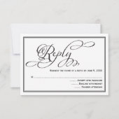 Carte de réponse de mariage à calligraphie simple (Devant)