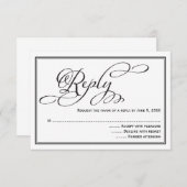 Carte de réponse de mariage à calligraphie simple (Devant / Derrière)