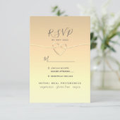 Carte de réponse de mariage à calligraphie vert sa (Debout devant)