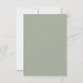 Carte de réponse de mariage à calligraphie vert sa (Dos)