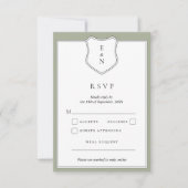 Carte de réponse de mariage à code QR avec blason (Devant)