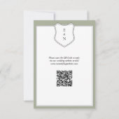 Carte de réponse de mariage à code QR avec blason (Dos)