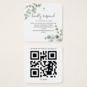 Carte de réponse de mariage à code QR avec feuilla (Devant & derrière)