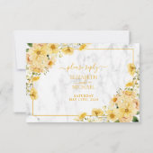 Carte de réponse de mariage à code QR avec fleurs (Dos)