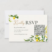 Carte de réponse de mariage à code QR Citron aquar (Devant)