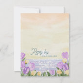 Carte de réponse de mariage à code QR Tulipe Aquar (Devant)