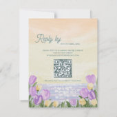 Carte de réponse de mariage à code QR Tulipe Aquar (Dos)