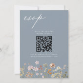 Carte de réponse de mariage à code QR Wildflower D (Devant)