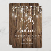 Carte de réponse de mariage à cordon lumineux rust (Devant / Derrière)