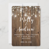 Carte de réponse de mariage à cordon lumineux rust (Devant)