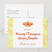 Carte de réponse de mariage à couronne dorée (Devant / Derrière)