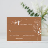 Carte de réponse de mariage à feuillage de fleurs (Debout devant)