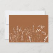 Carte de réponse de mariage à feuillage de fleurs (Dos)