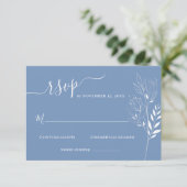 Carte de réponse de mariage à feuillage de fleurs (Debout devant)