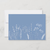Carte de réponse de mariage à feuillage de fleurs (Dos)