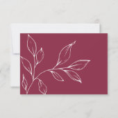 Carte de réponse de mariage à feuillage dessiné à (Dos)
