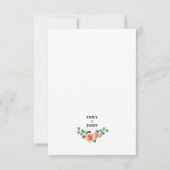 Carte de réponse de mariage à fleurs arquées Rose (Dos)