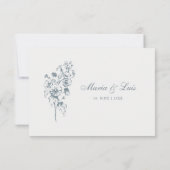 Carte de réponse de mariage à fleurs baroques élég (Dos)