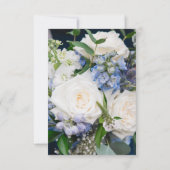 Carte de réponse de mariage à fleurs bleues (Dos)