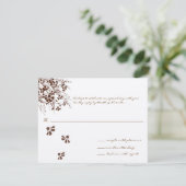 Carte de réponse de mariage à fleurs brunes (Debout devant)