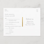 Carte de réponse de mariage à fleurs de bébé bleue (Dos)