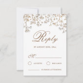 Carte de réponse de mariage à fleurs de bébé séché (Devant)