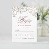 Carte de réponse de mariage à fleurs de bébé séché (Debout devant)