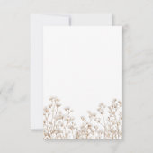 Carte de réponse de mariage à fleurs de bébé séché (Dos)