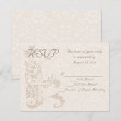 Carte de réponse de mariage à flourish de croix ch (Devant / Derrière)